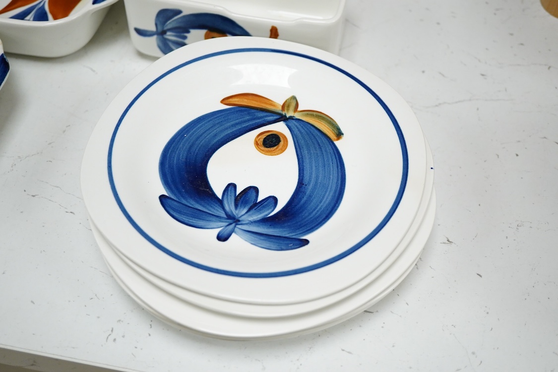 A Rorstrand Polka pattern part dinner service, designed by Marianne Westman